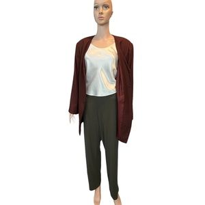 Vintage Kathryn DEENE NY Oversized Collarless Blazer, Mahogany | 14